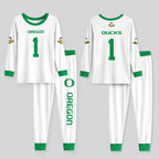 Oregon Ducks Football! Inspired Bamboo Two Piece Long Sleeve Pajama Set
