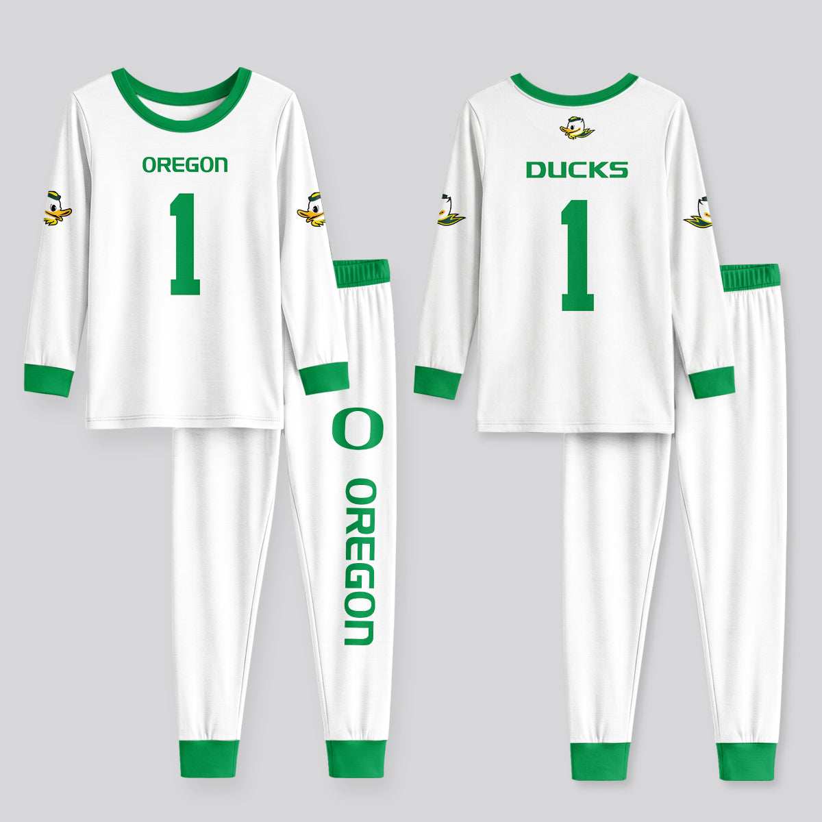 Oregon Ducks Football! Inspired Bamboo Two Piece Long Sleeve Pajama Set