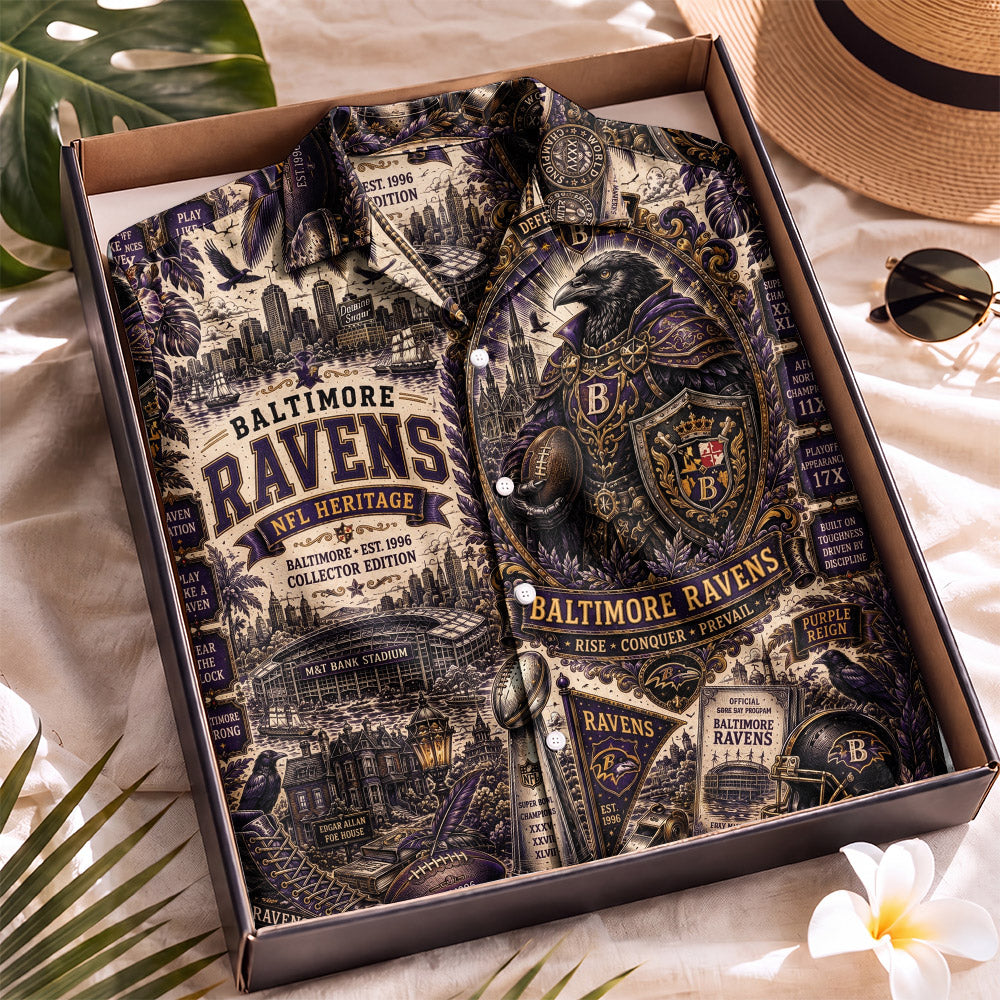 Baltimore Ravens Football Hawaiian Shirt – Retro Inspired Shirt