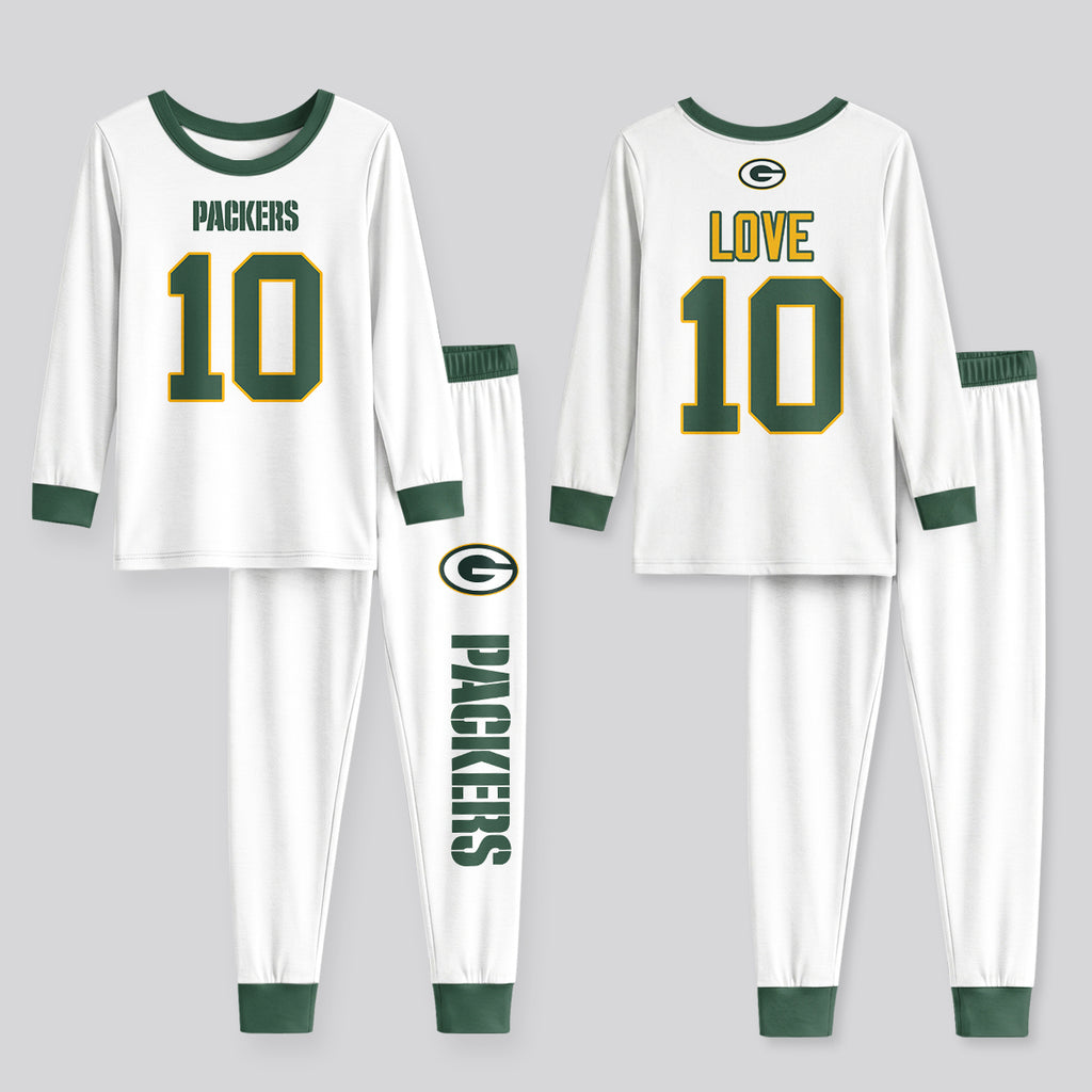 Packers JL10 Football! Inspired Bamboo Two Piece Long Sleeve Pajama Set