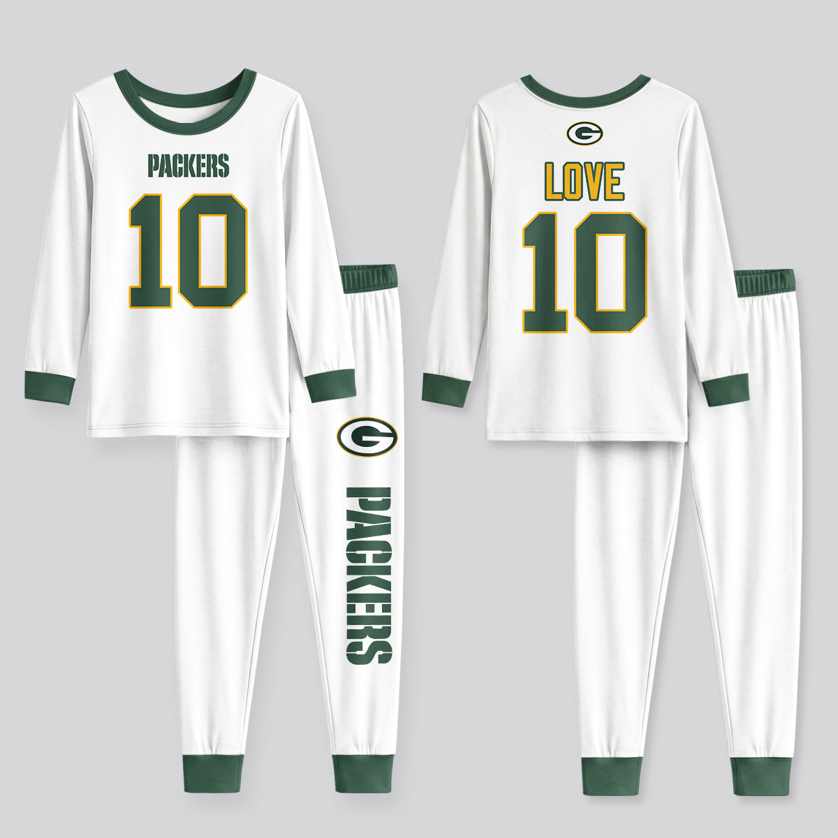 Packers JL10 Football! Inspired Bamboo Two Piece Long Sleeve Pajama Set