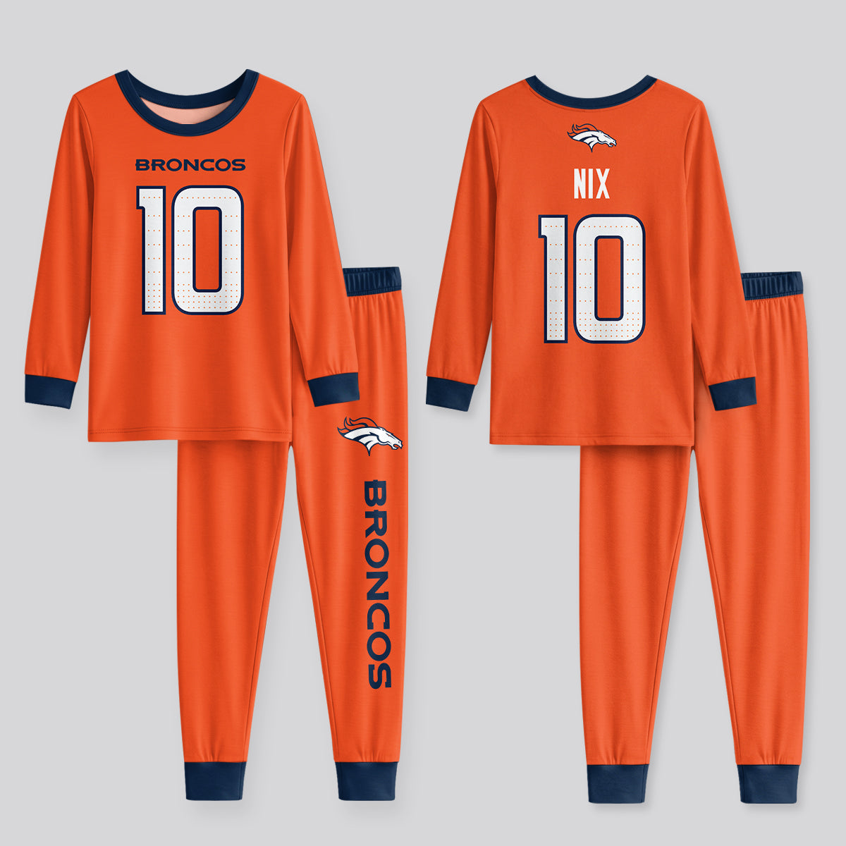 Denver B. BN10 Football! Inspired Bamboo Two Piece Long Sleeve Pajama Set