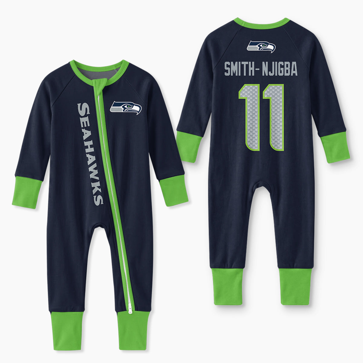 Seahawks Football! Inspired Bamboo Two Piece Long Sleeve Pajama Set