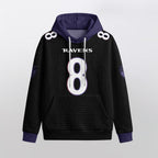 Baltimore R. Rivalries Lamar Jackson 8 Football Waffle Hoodie