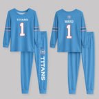 Tennessee Titans Football!! Inspired Bamboo Two Piece Long Sleeve Pajama Set