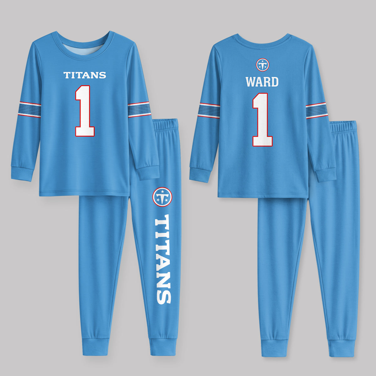 Tennessee Titans Football!! Inspired Bamboo Two Piece Long Sleeve Pajama Set