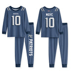 Patriots Football Maye 10! Inspired Bamboo Two Piece Long Sleeve Pajama Set