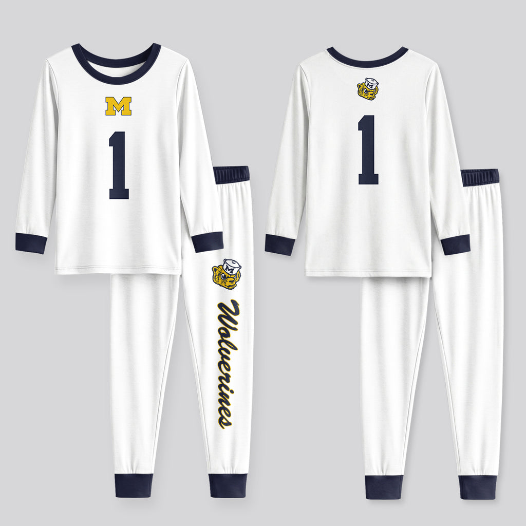 Michigan Wolverines Football!! Inspired Bamboo Two Piece Long Sleeve Pajama Set