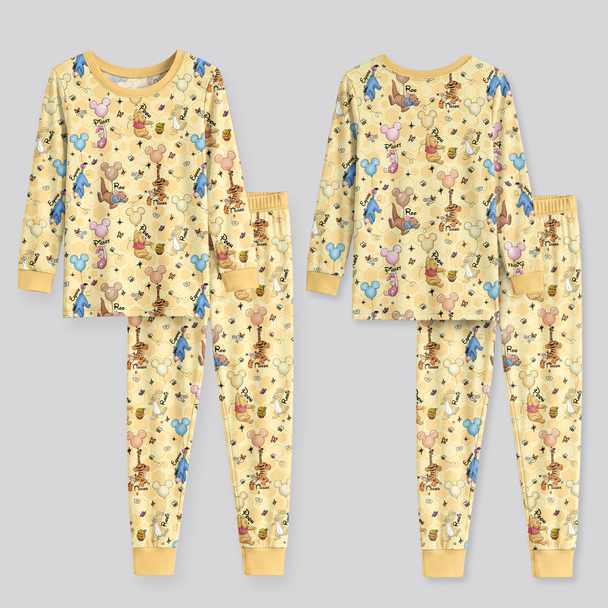 Baloons Bear and Friends Bamboo Two Piece Long Sleeve Pajama Set