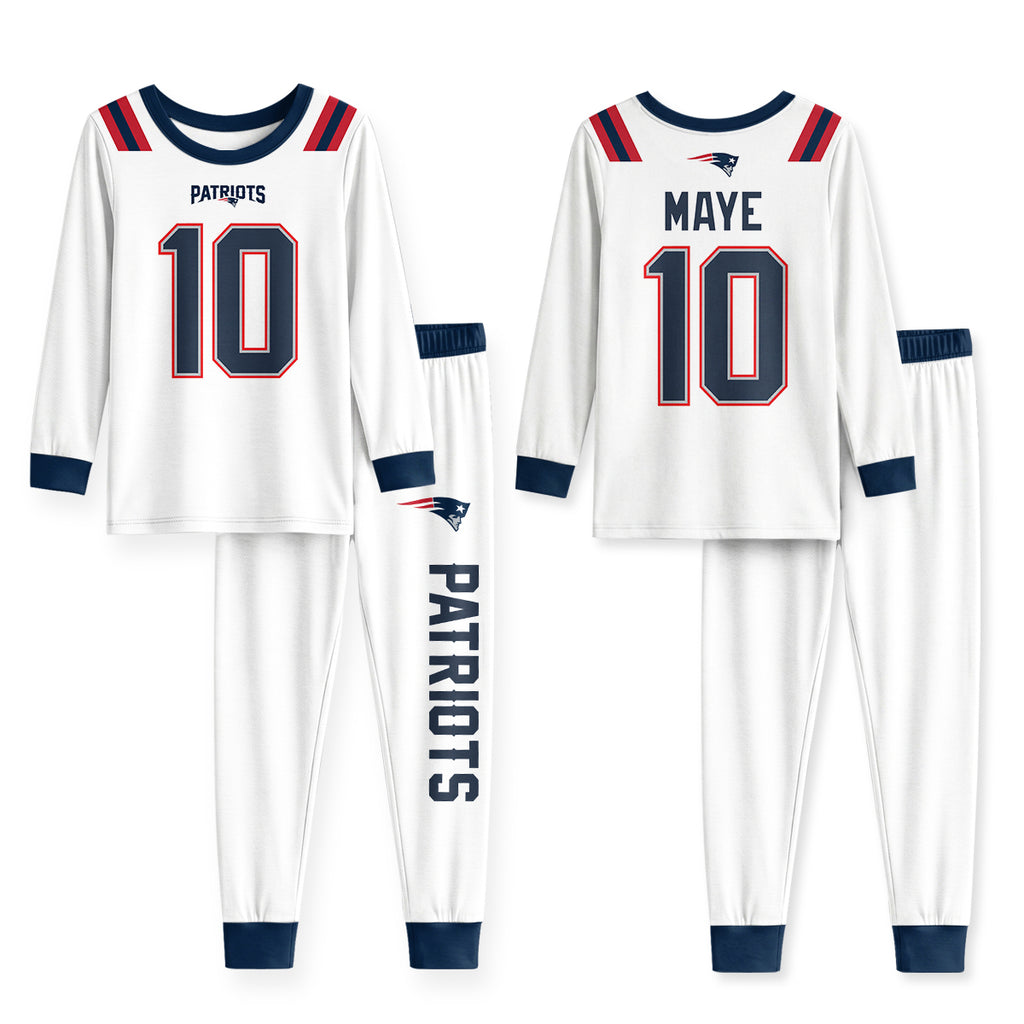 Patriots Football Maye 10! Inspired Bamboo Two Piece Long Sleeve Pajama Set