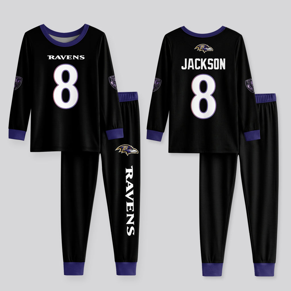 Baltimore RV Football JS 8! Inspired Bamboo Two Piece Long Sleeve Pajama Set