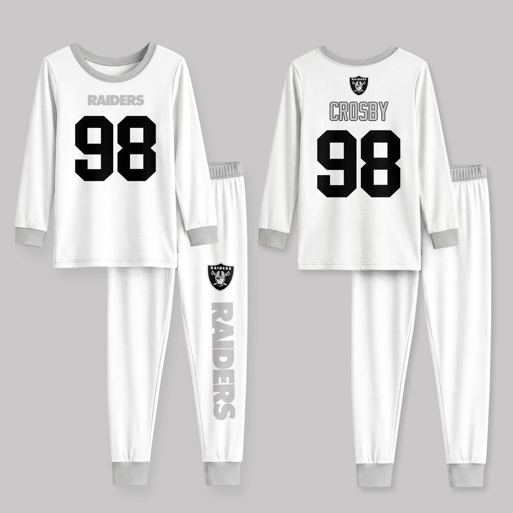 Raiders MC98 Football! Inspired Bamboo Two Piece Long Sleeve Pajama Set