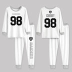 Raiders MC98 Football! Inspired Bamboo Two Piece Long Sleeve Pajama Set
