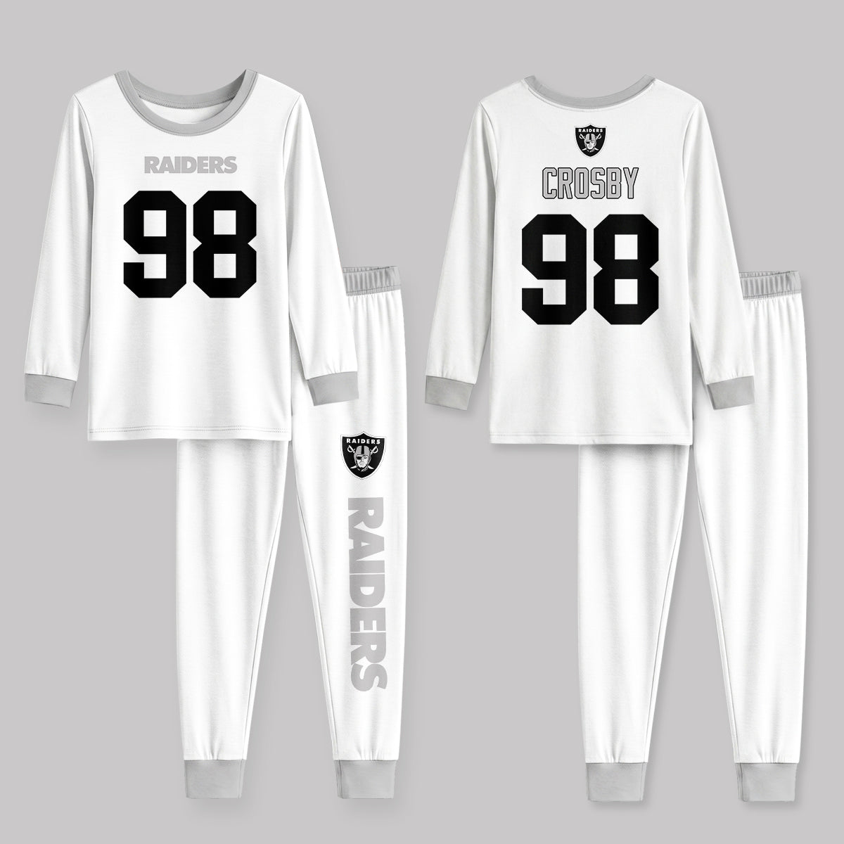 Raiders MC98 Football! Inspired Bamboo Two Piece Long Sleeve Pajama Set