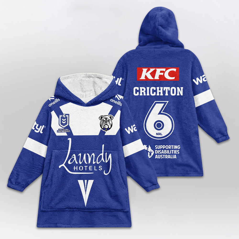 Bulldogs Rugby Crichton Unisex Blanket Hoodie