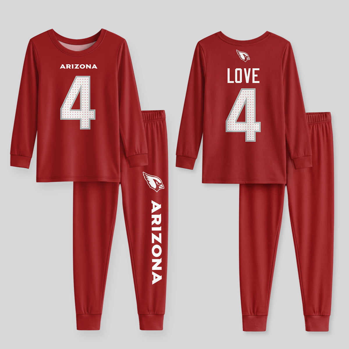 Arizona Cardinals Football!! Inspired Bamboo Two Piece Long Sleeve Pajama Set
