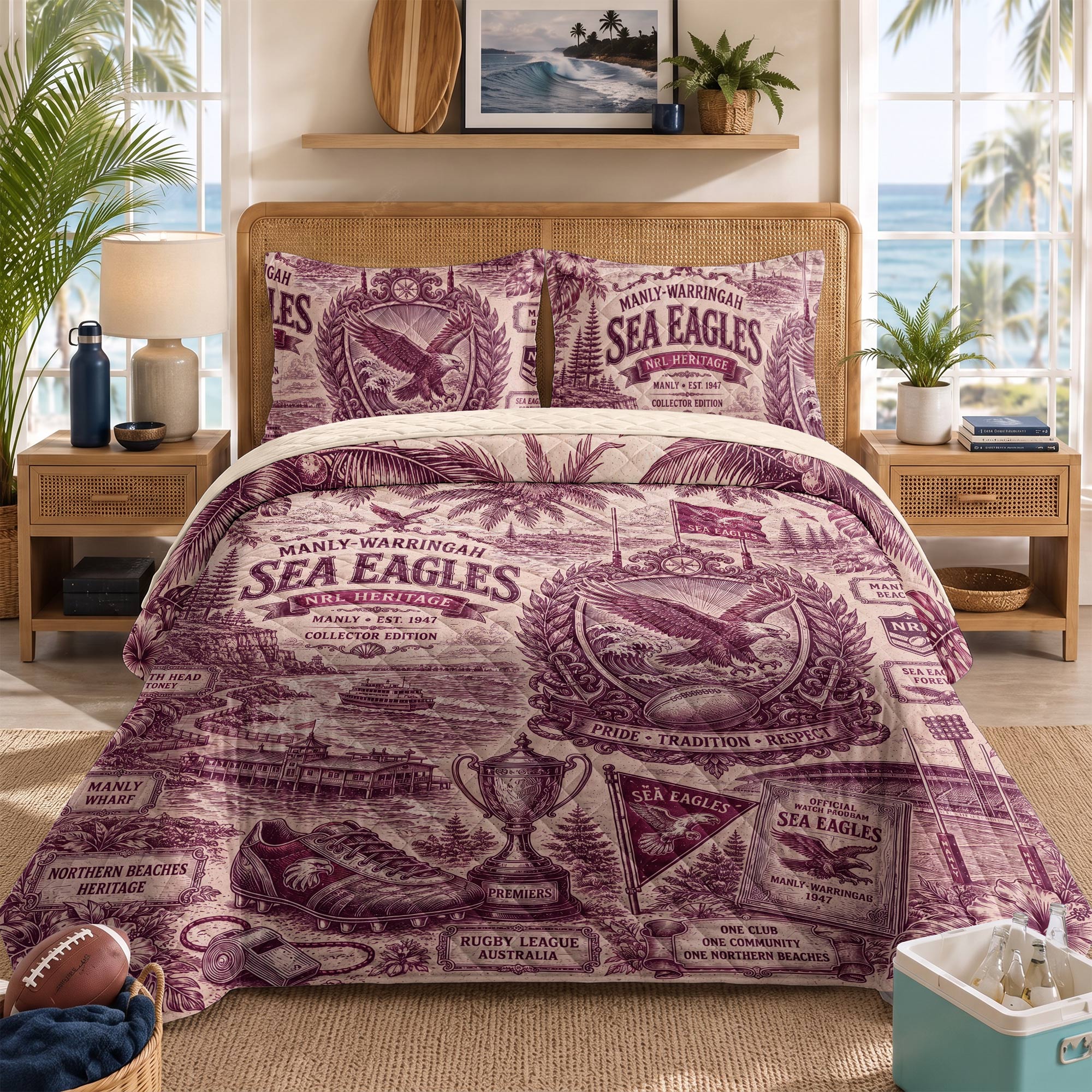 Sea Eagles Bedding Set With Pillowcases