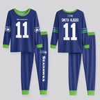 Seahawks Football Inspired Bamboo Two Piece Long Sleeve Pajama Set
