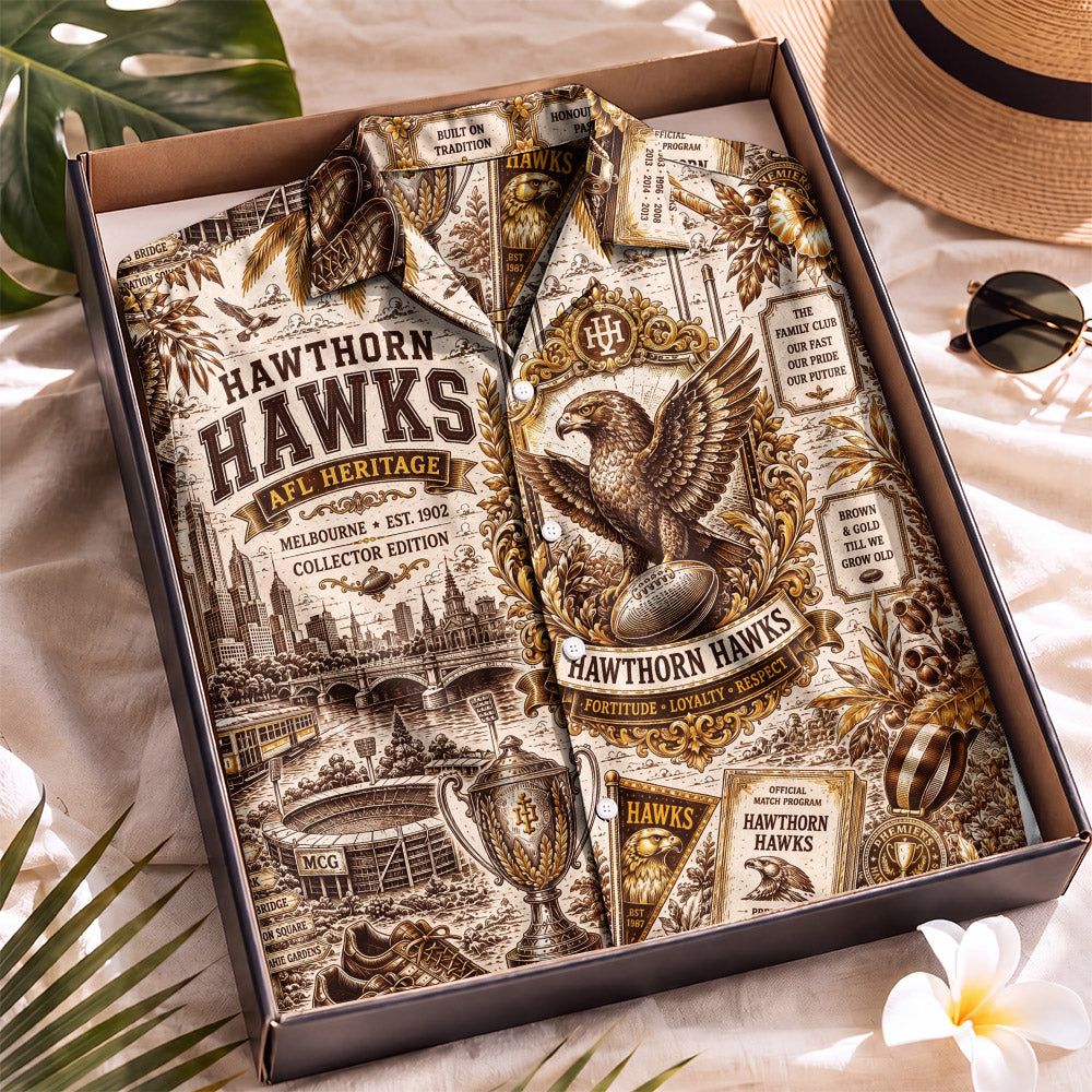 Hawthorn Hawks Hawaiian Shirt – Retro Inspired Shirt