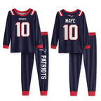 Patriots Football Maye 10! Inspired Bamboo Two Piece Long Sleeve Pajama Set