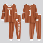 Texas Longhorns Football!! Inspired Bamboo Two Piece Long Sleeve Pajama Set