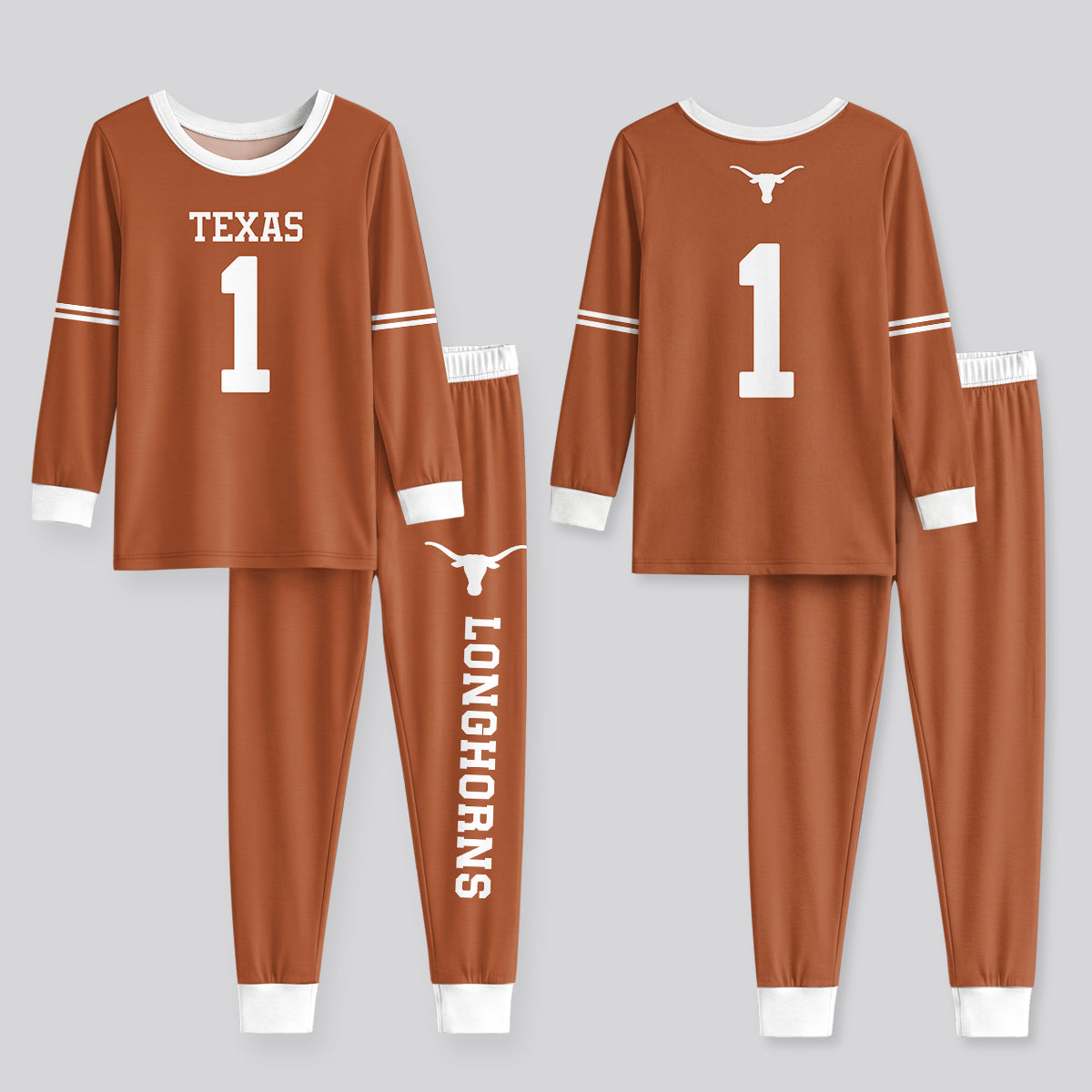 Texas Longhorns Football!! Inspired Bamboo Two Piece Long Sleeve Pajama Set