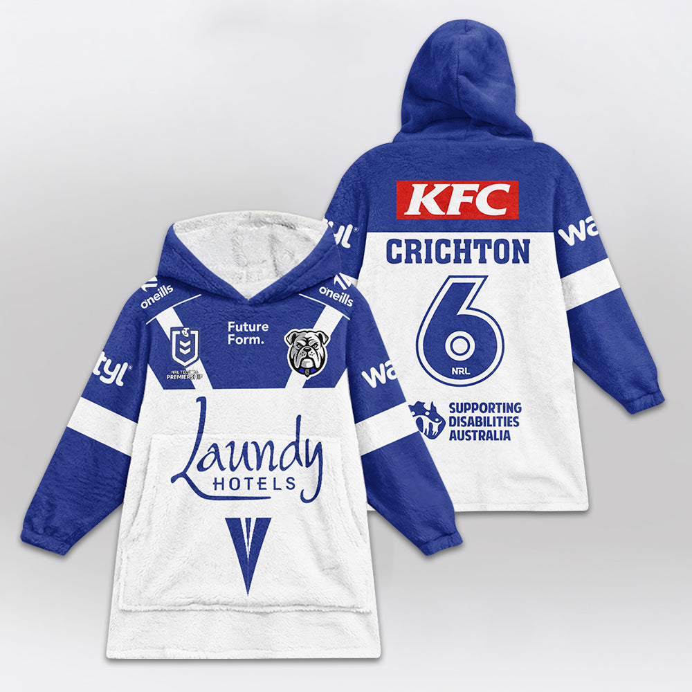 Bulldogs Rugby Crichton Unisex Blanket Hoodie