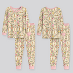 Floral Silly Bear and Friends Bamboo Two Piece Long Sleeve Pajama Set