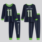 Seahawks Football Inspired Bamboo Two Piece Long Sleeve Pajama Set