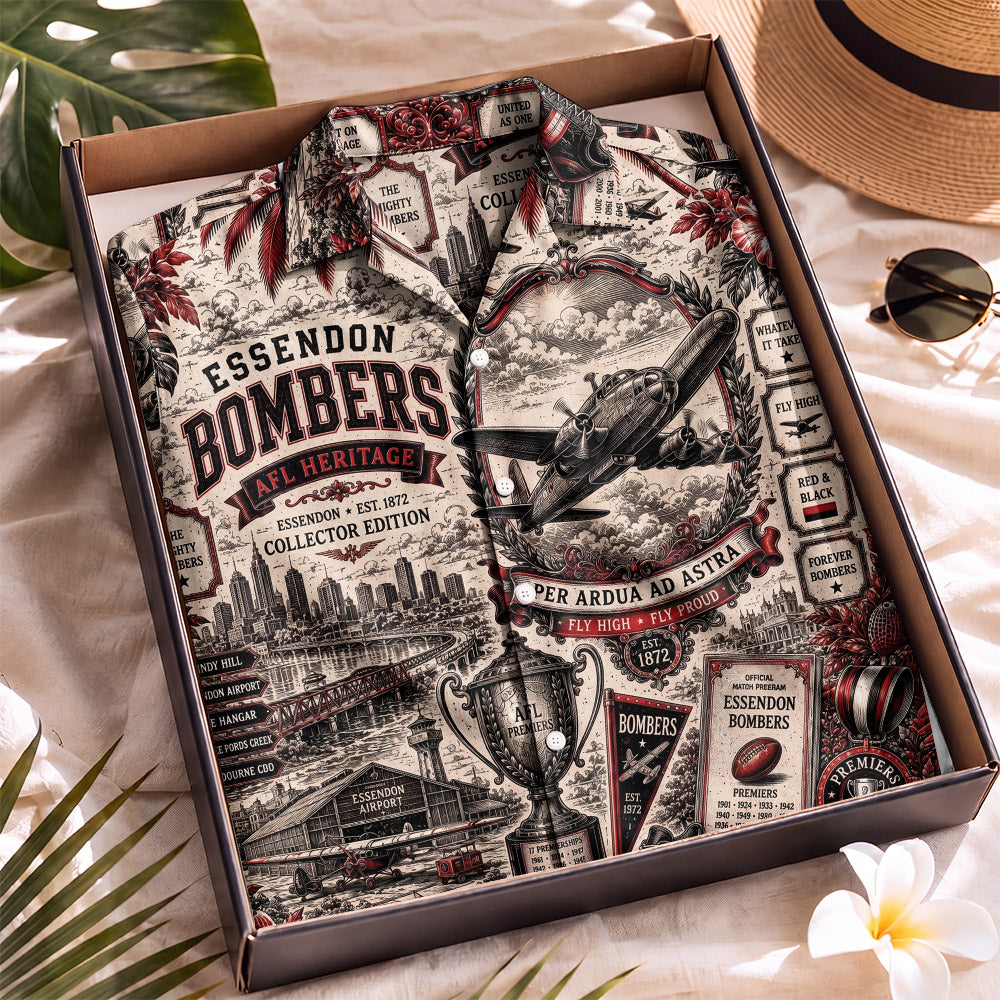 Essendon Bombers Hawaiian Shirt – Retro Inspired Shirt