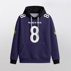 Baltimore R. Rivalries Lamar Jackson 8 Football Waffle Hoodie
