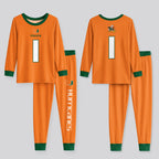 Miami Hurricanes Football!! Inspired Bamboo Two Piece Long Sleeve Pajama Set