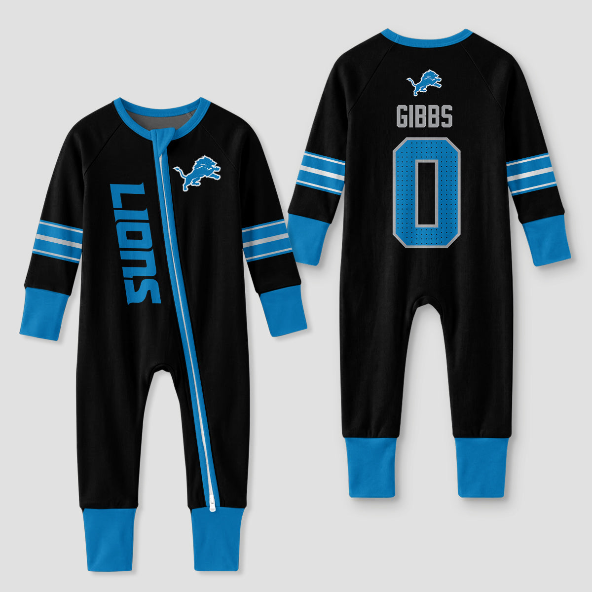 Detroit L. Football JG 0! Inspired Bamboo Two Piece Long Sleeve Pajama Set