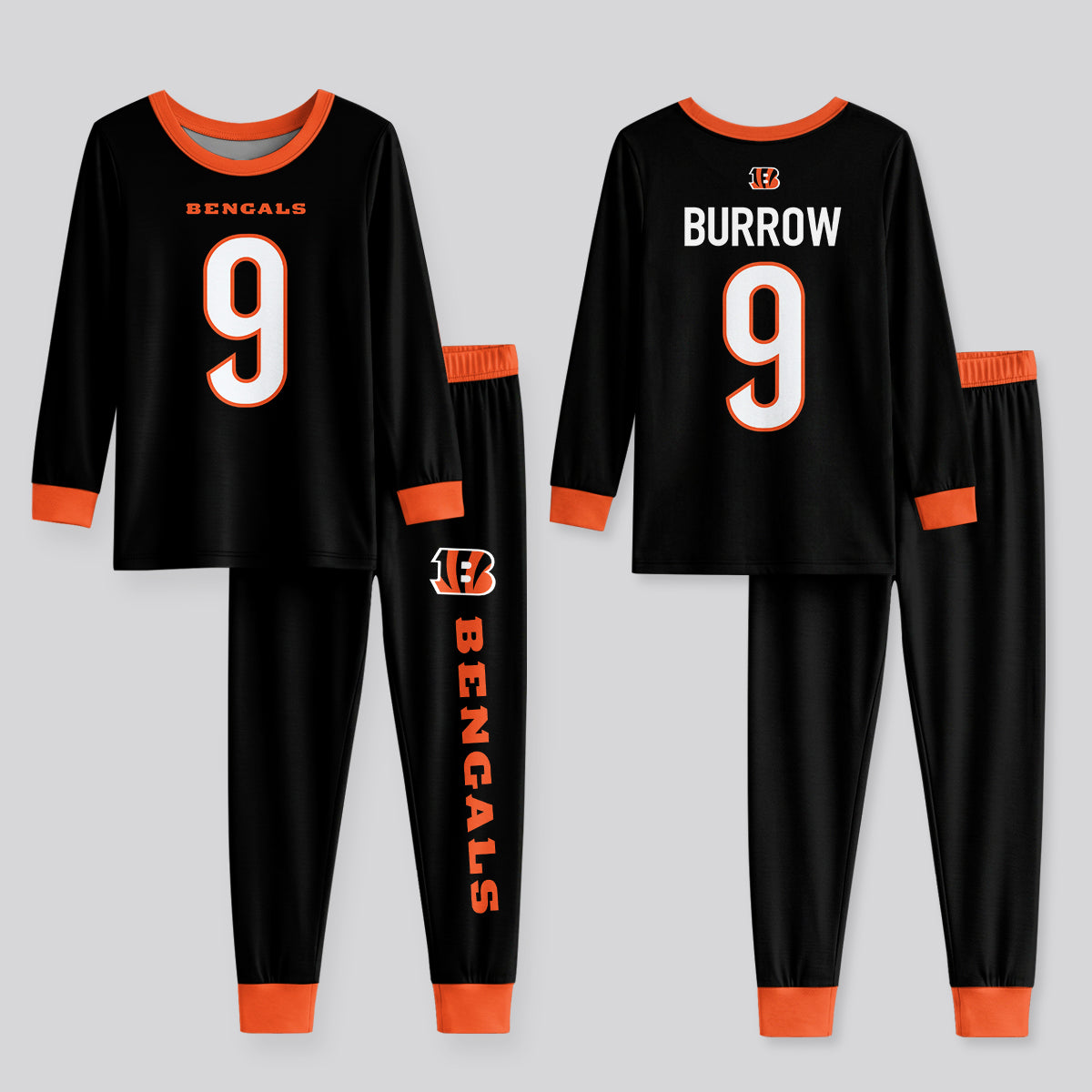 Bengals Football JB 09! Inspired Bamboo Two Piece Long Sleeve Pajama Set