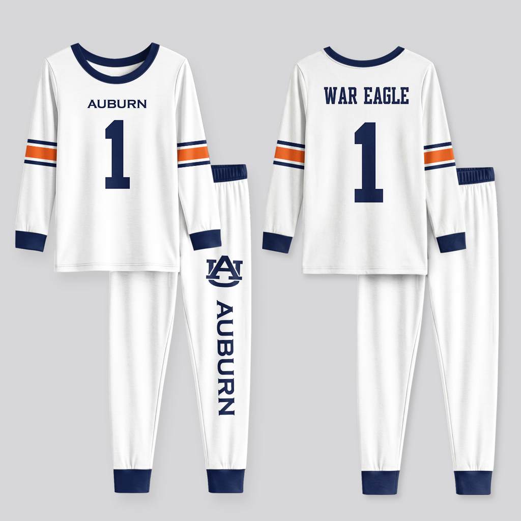 Auburn Tigers Football!! Inspired Bamboo Two Piece Long Sleeve Pajama Set