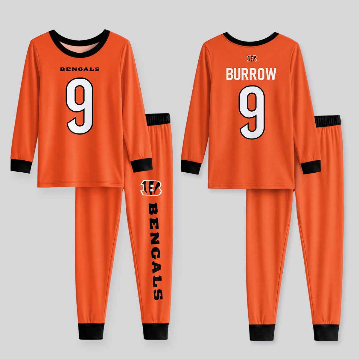 Bengals Football JB 09! Inspired Bamboo Two Piece Long Sleeve Pajama Set
