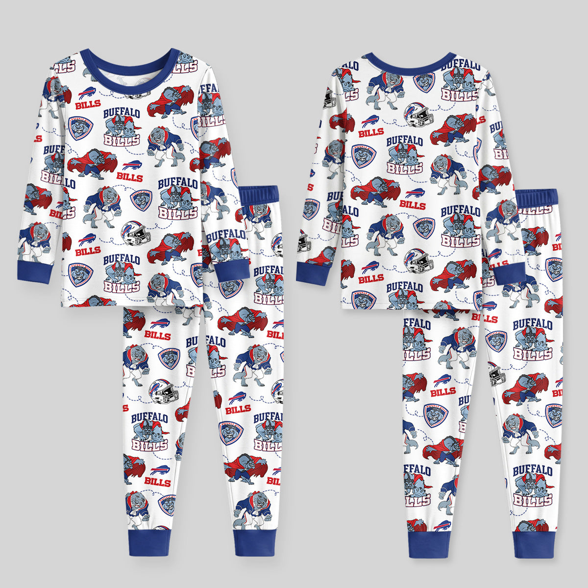 Bills Football x Beast Inspired Bamboo Two Piece Long Sleeve Pajama Set