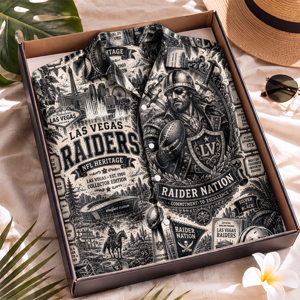 Las Vegas Raiders Football Hawaiian Shirt – Retro Inspired Shirt