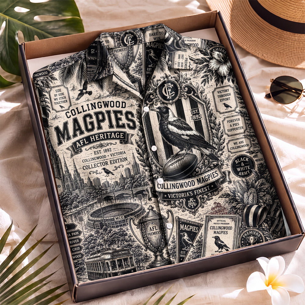 Collingwood Magpies Hawaiian Shirt – Retro Inspired Shirt