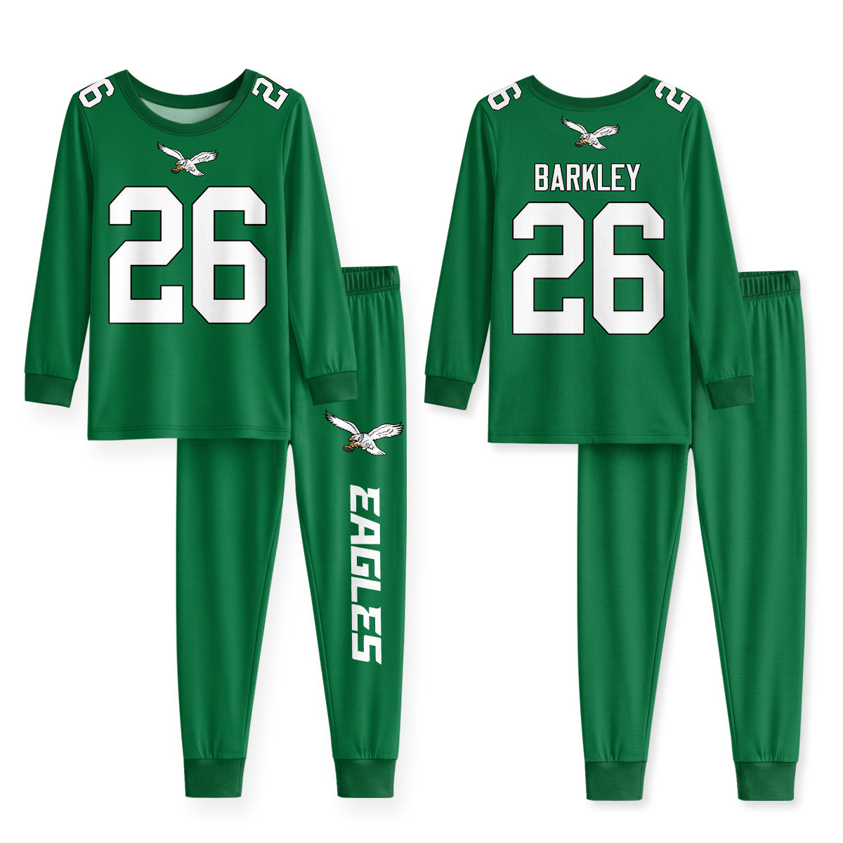 Eagles Football Barkley 26! Inspired Bamboo Two Piece Long Sleeve Pajama Set