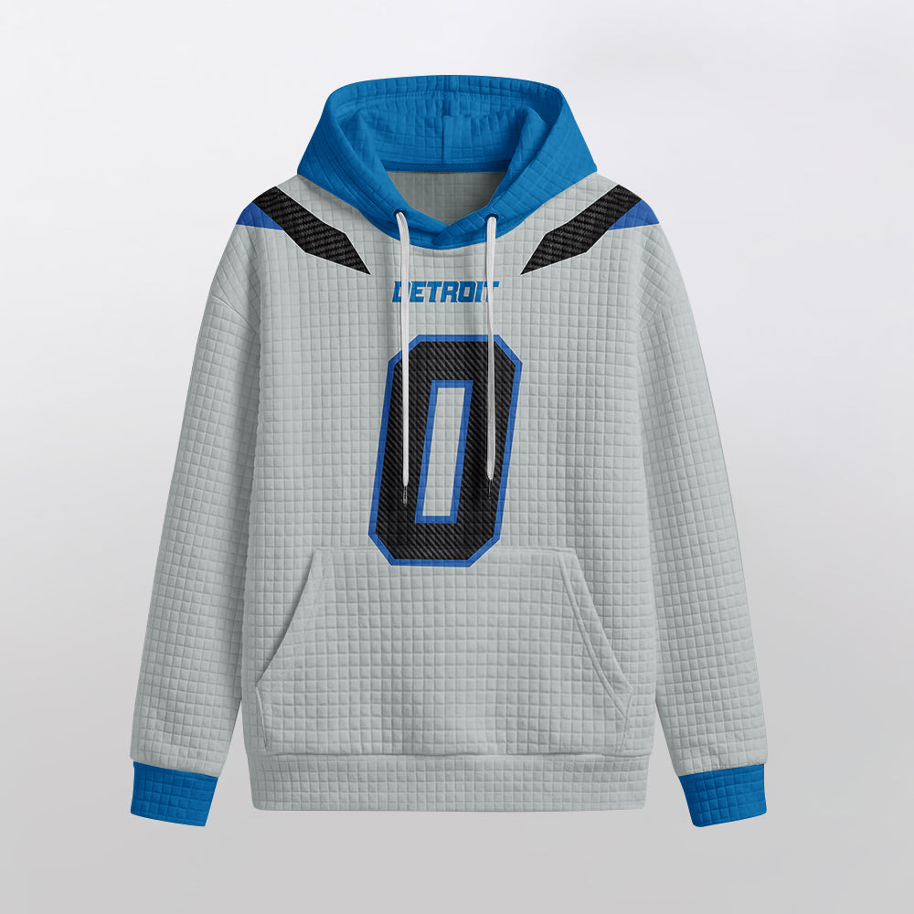 Detroit Lions Rivalries Jahmyr Gibbs 0 Football Waffle Hoodie
