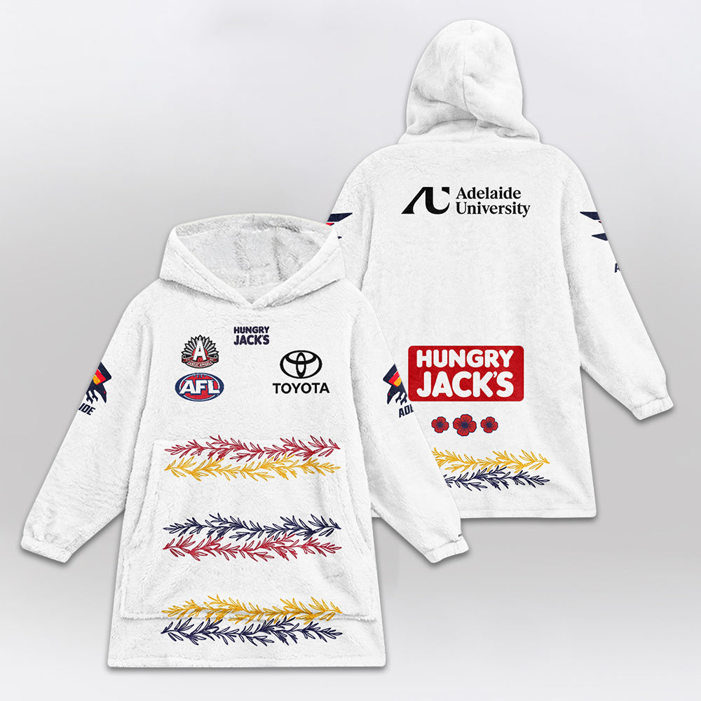 Adelaide Football 2026 White Blanket Hoodie