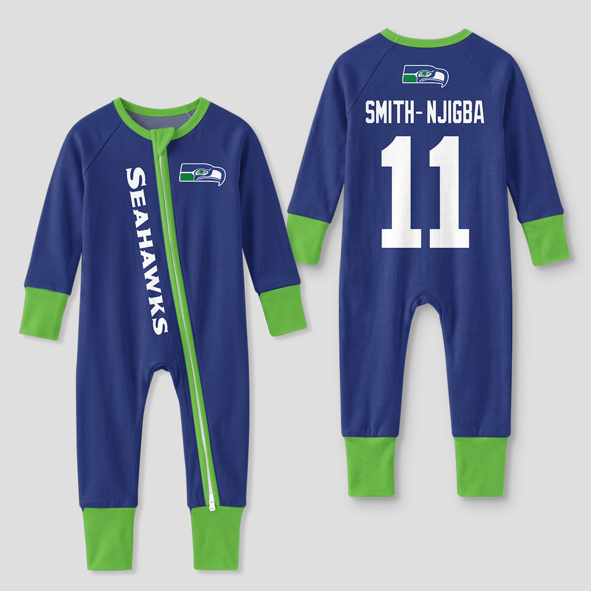 Seahawks Football! Inspired Bamboo Two Piece Long Sleeve Pajama Set