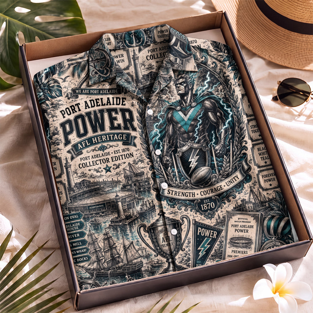 Port Adelaide Power Hawaiian Shirt – Retro Inspired Shirt