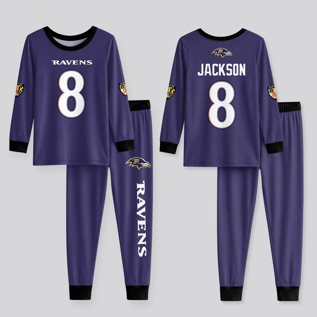 Baltimore RV Football JS 8! Inspired Bamboo Two Piece Long Sleeve Pajama Set