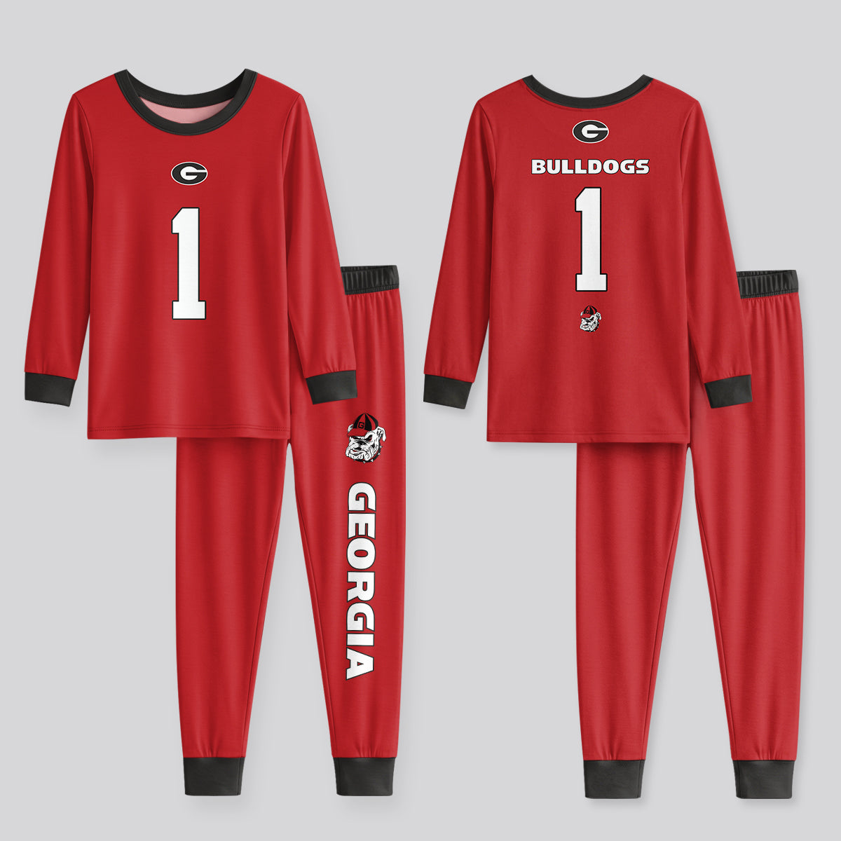 Georgia Bulldogs Football! Inspired Bamboo Two Piece Long Sleeve Pajama Set