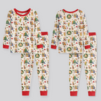 Merry Christmas Bear and Friends Bamboo Two Piece Long Sleeve Pajama Set