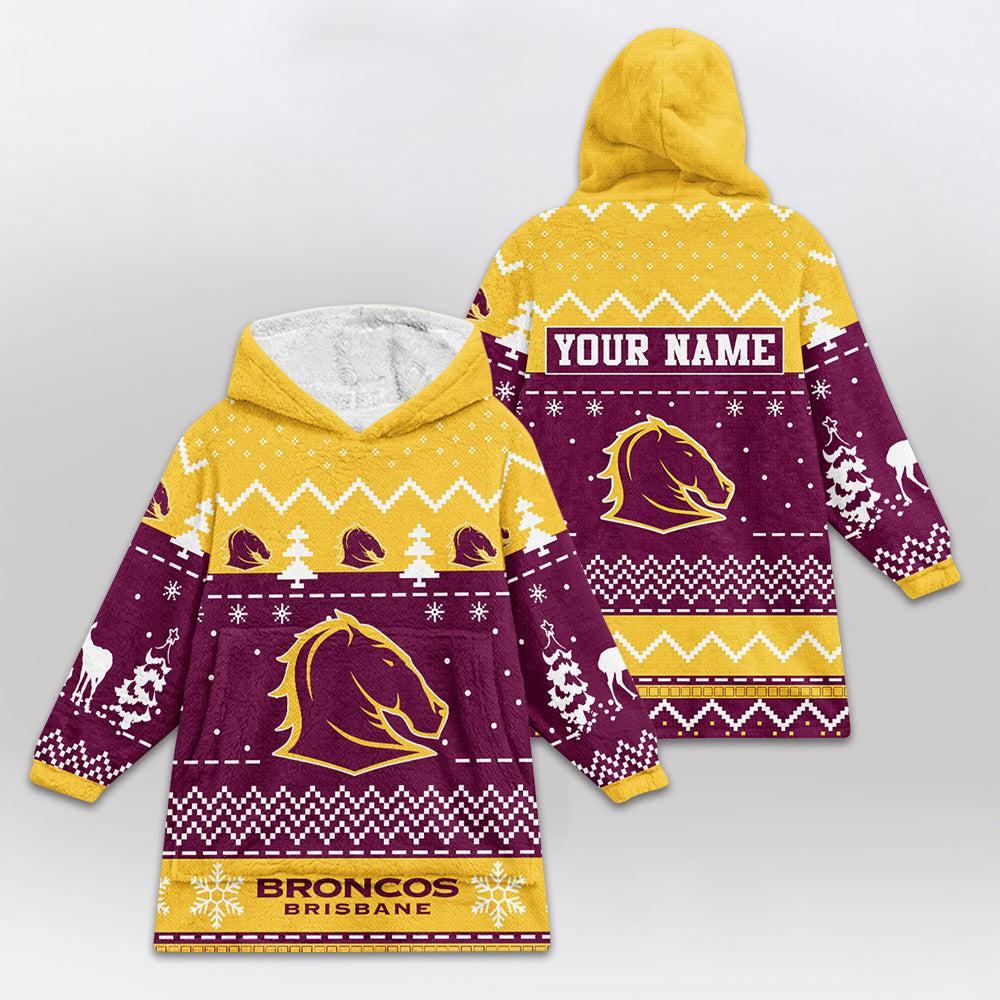 Brisbane Rugby Old School Blanket Hoodie