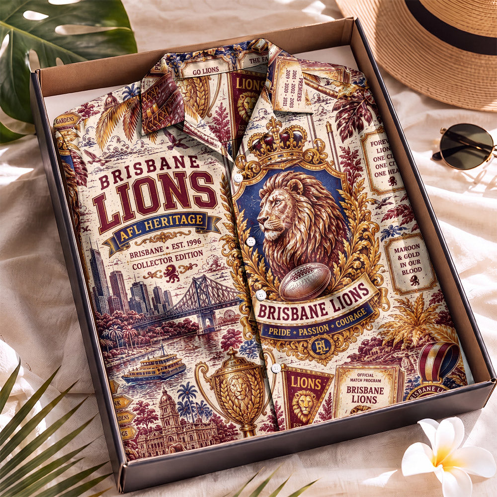 Brisbane Lions Hawaiian Shirt – Retro Inspired Shirt