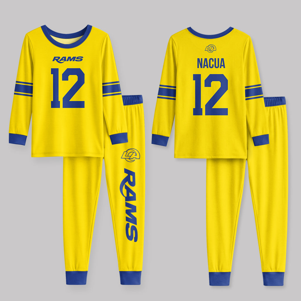 LA Rams Football!! Inspired Bamboo Two Piece Long Sleeve Pajama Set